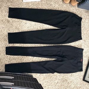 Stretchy slacks/legging material. Worn for my bank job a few years back.